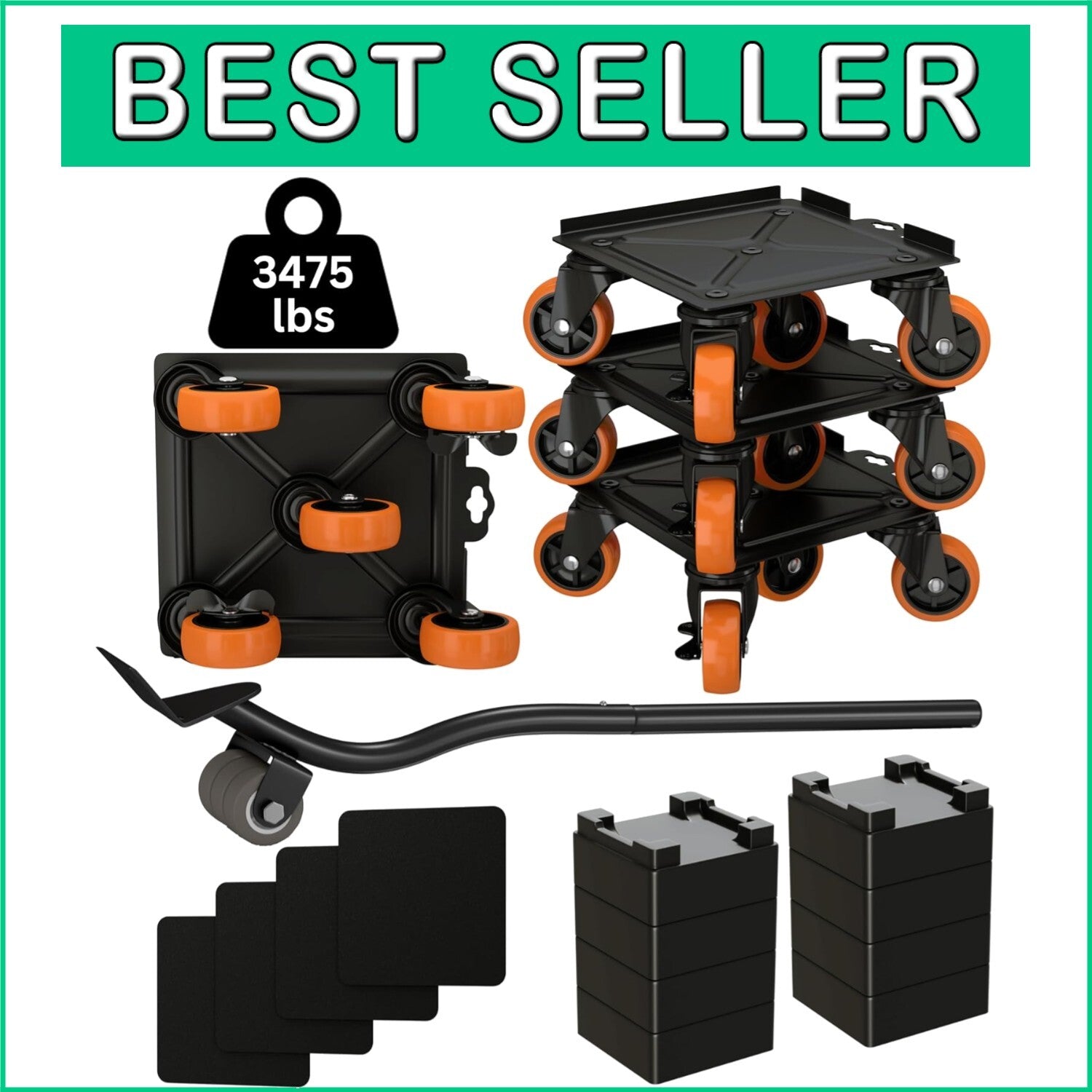 5-Wheel Furniture Moving Dolly Set - Maximum Load Capacity for Easy Transport