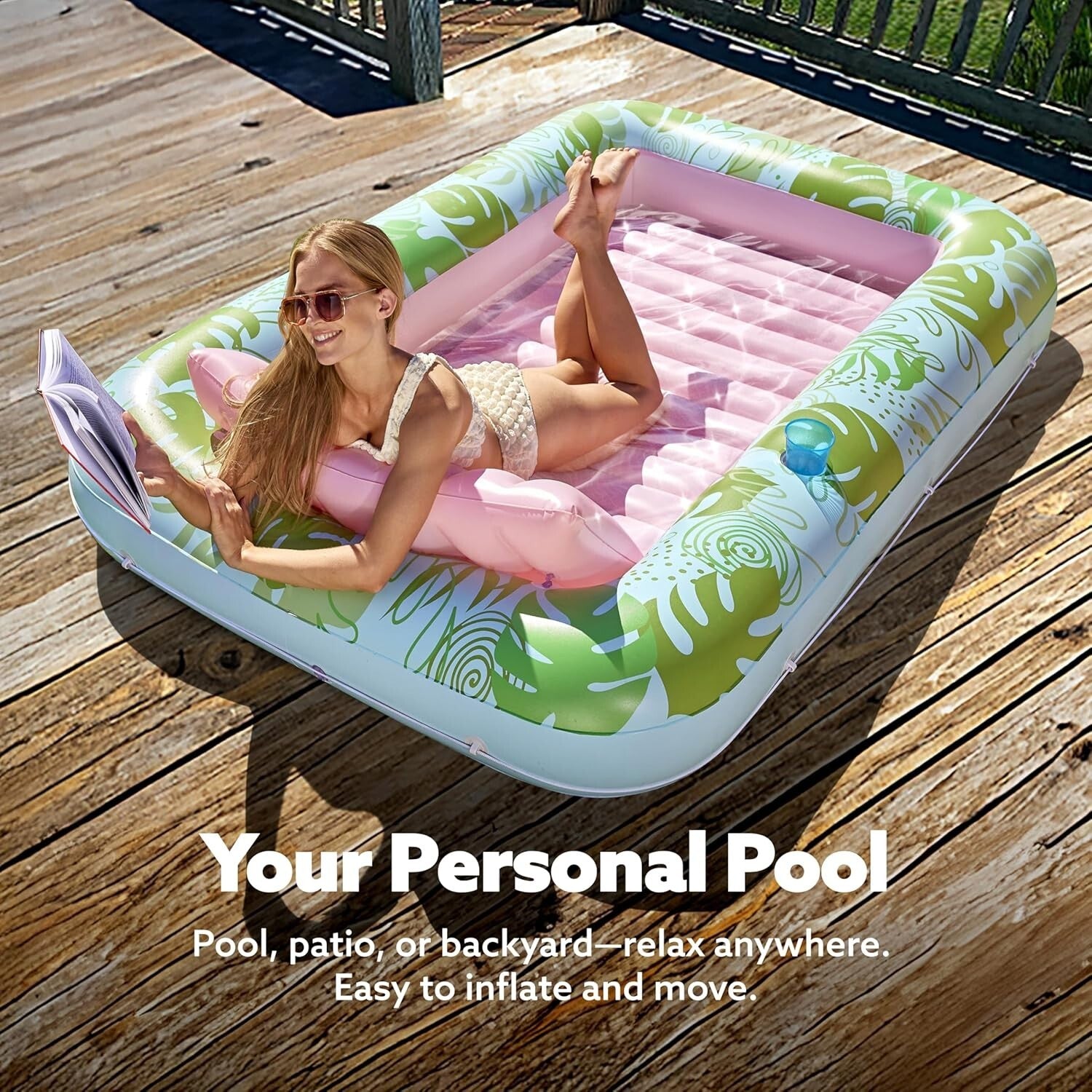 Ultimate 4-in-1 Inflatable Pool Raft with Pillow - Perfect for Summer Sunbathing