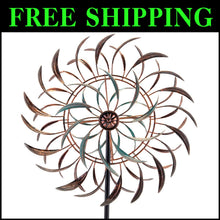 Load image into Gallery viewer, Large 360-Degree Copper Wind Spinner - Stunning Outdoor Kinetic Sculpture