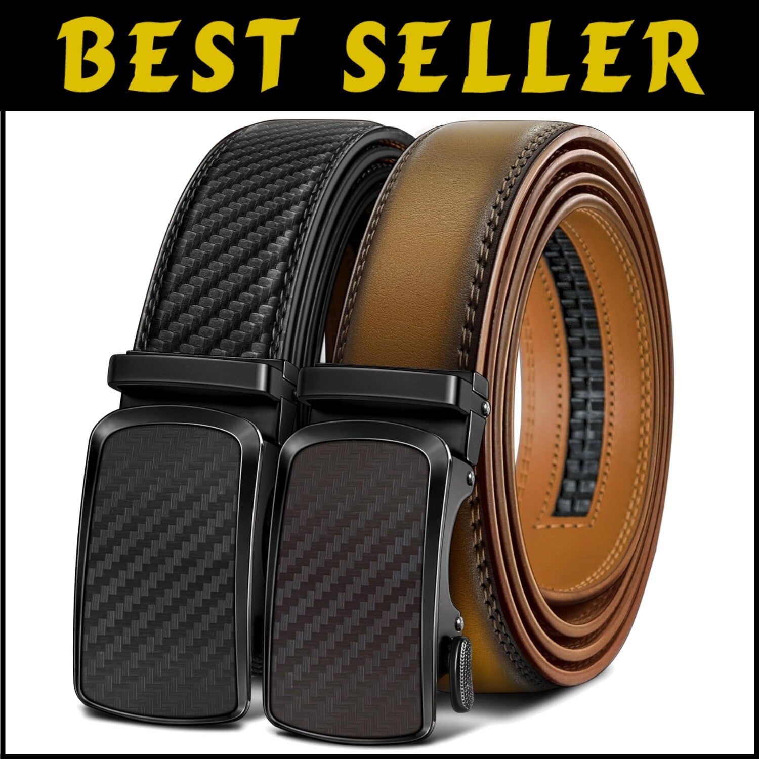 Exclusive Men's Leather Ratchet Belt Set - Adjustable, Durable, Gift-Ready!