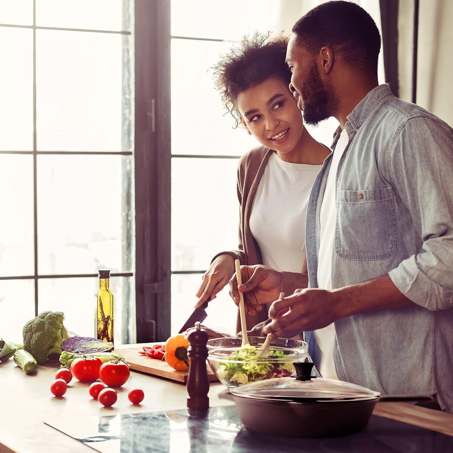 Induction Compatible 3-Piece Skillet Set - Cast Iron with Silicone Handles