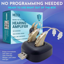 Load image into Gallery viewer, Lightweight BTE Personal Sound Amplifier Set - USB Rechargeable, All-Day Comfort
