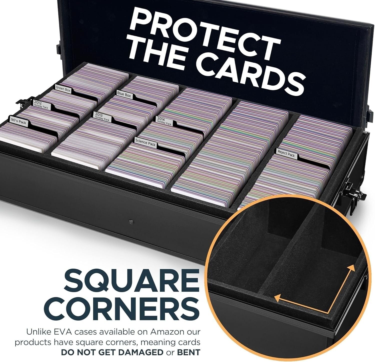 Elegant Rectangular Card Holder with 8 Dividers for Ultimate Game Organization