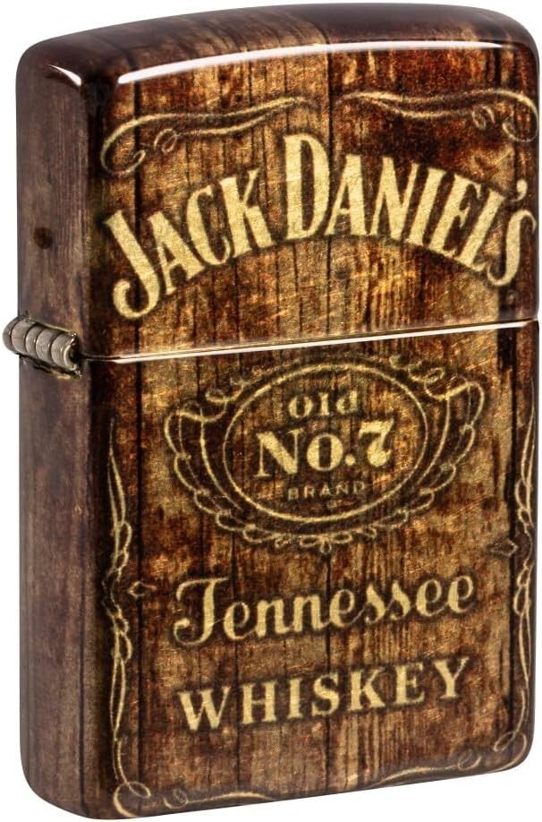 Stylish Jack Daniel's Brass Lighter - Unique Windproof Design, Lifetime Warranty