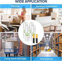 Load image into Gallery viewer, Clear Plastic Stretch Film Roll with Handles - 15" Wide, 1000ft for Safe Moving