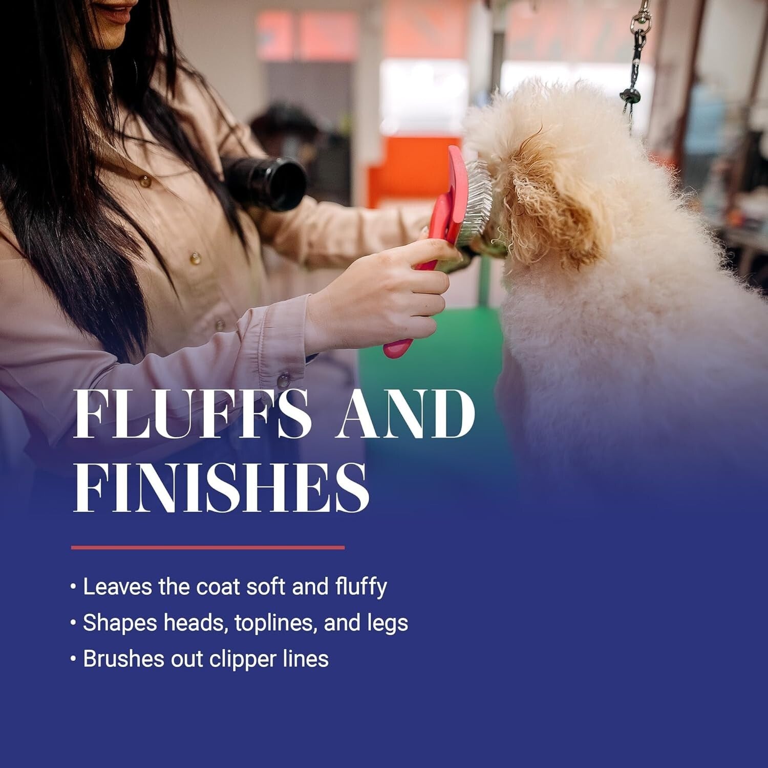 Extra-Long Pin Dog Slicker Brush - Effective Grooming for Double-Coated Breeds