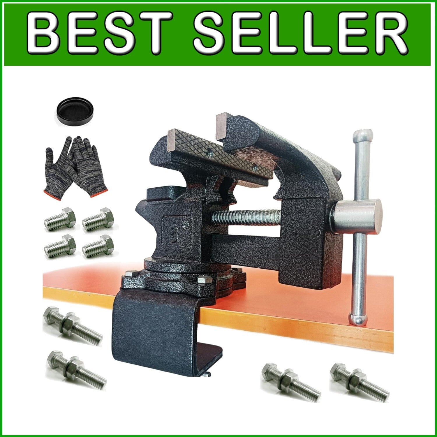 Durable 6" Cast Iron Bench Vise with Dual Installation & High Clamping Power