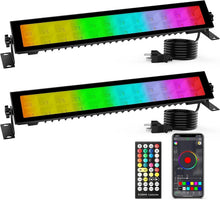 Load image into Gallery viewer, 2 Pack RGB+ Warm White LED Wash Light Bar with Music Sync &amp; Timer Function