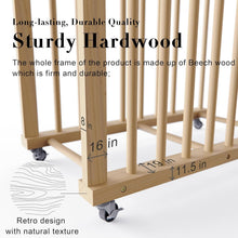Load image into Gallery viewer, Versatile Portable Canvas Storage Rack - Beech Wood Organizer with Wheels