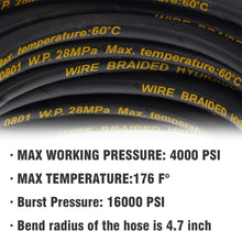 Load image into Gallery viewer, High-Pressure 50FT Rubber Hose for Power Washers - 3/8 Quick Connect, 4000 PSI