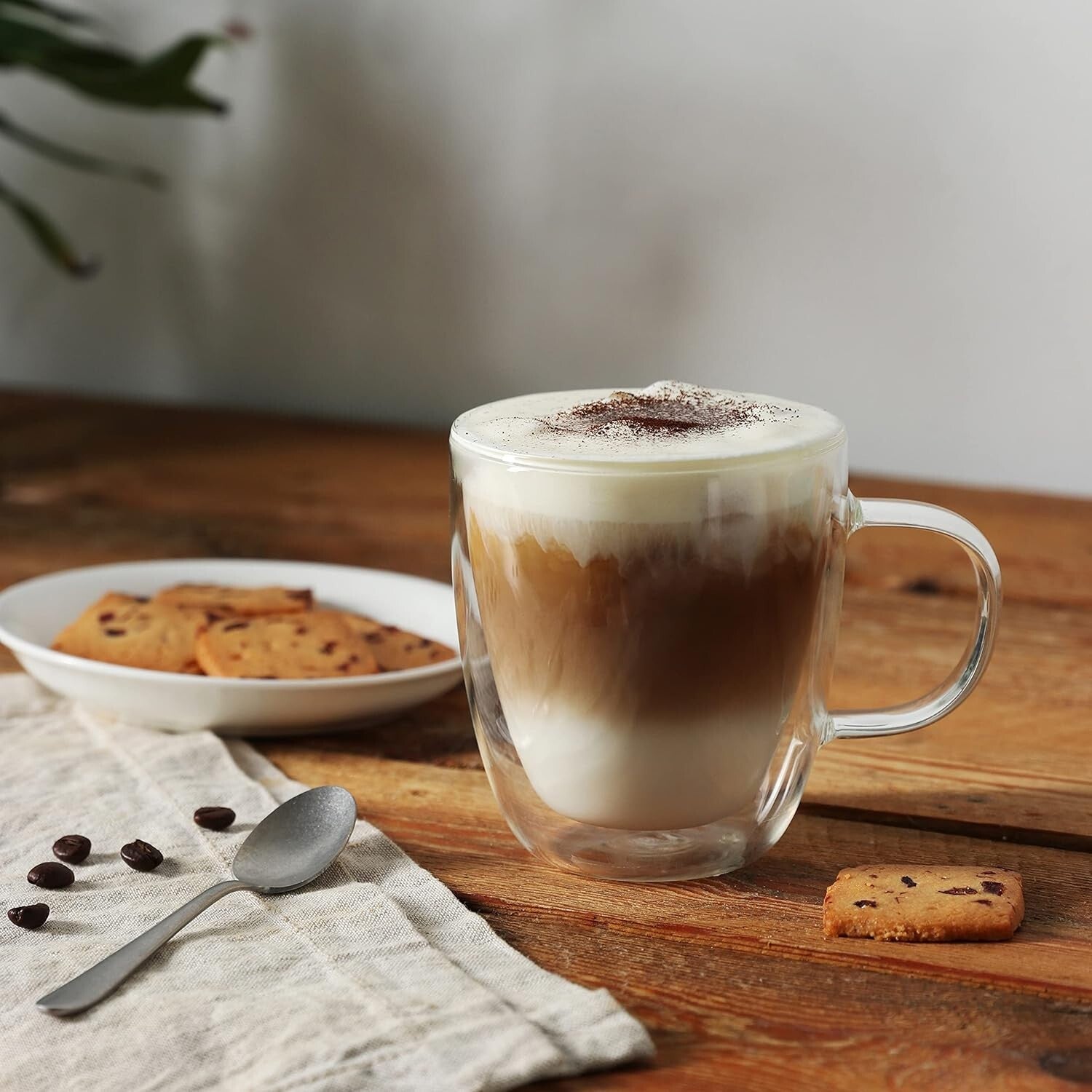 Chic 12oz Double-Walled Glass Mugs for Hot Beverages - 4-Pack Gift Ready