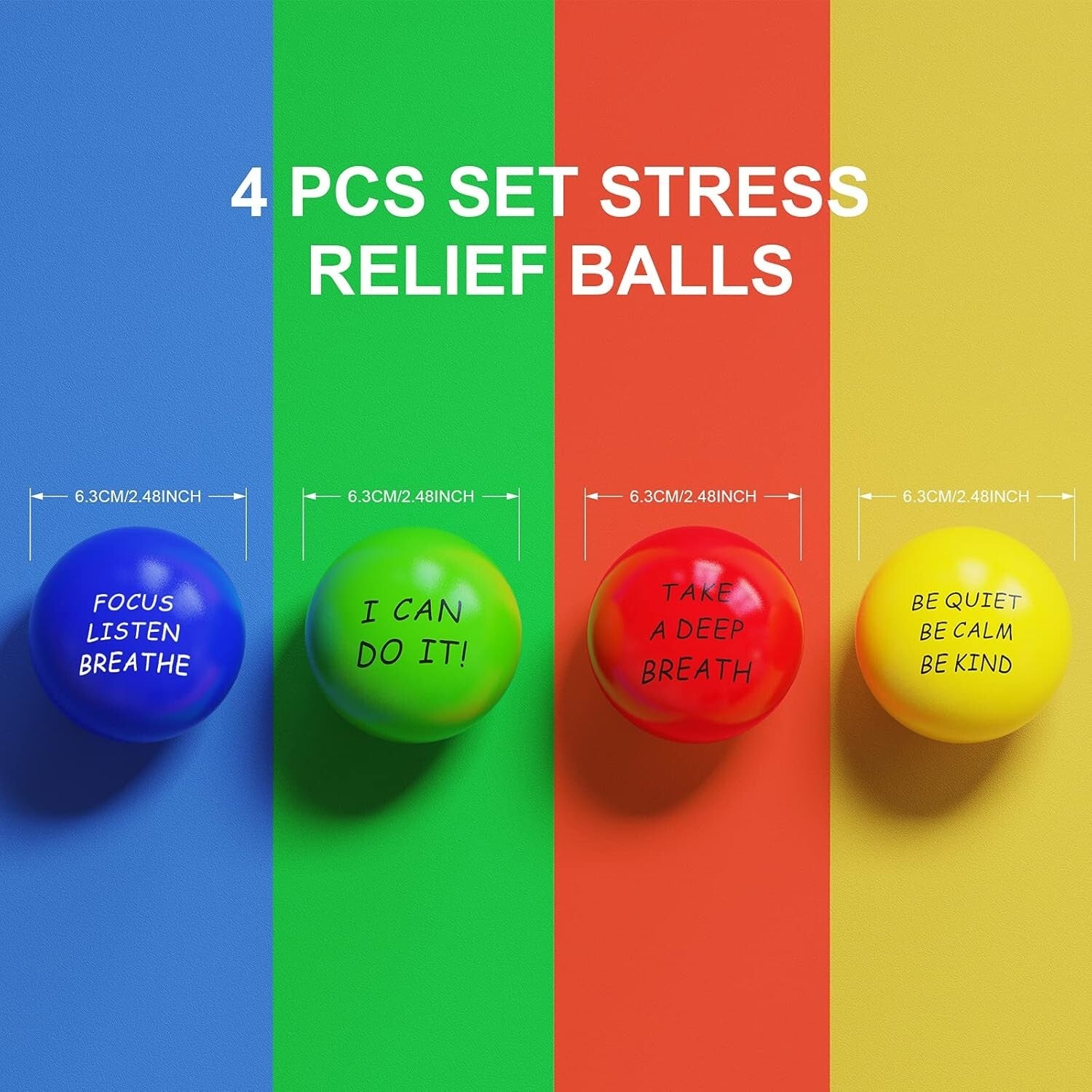 Motivational Stress Balls 40 Pack - Anxiety Relief & Grip Strength Enhancement