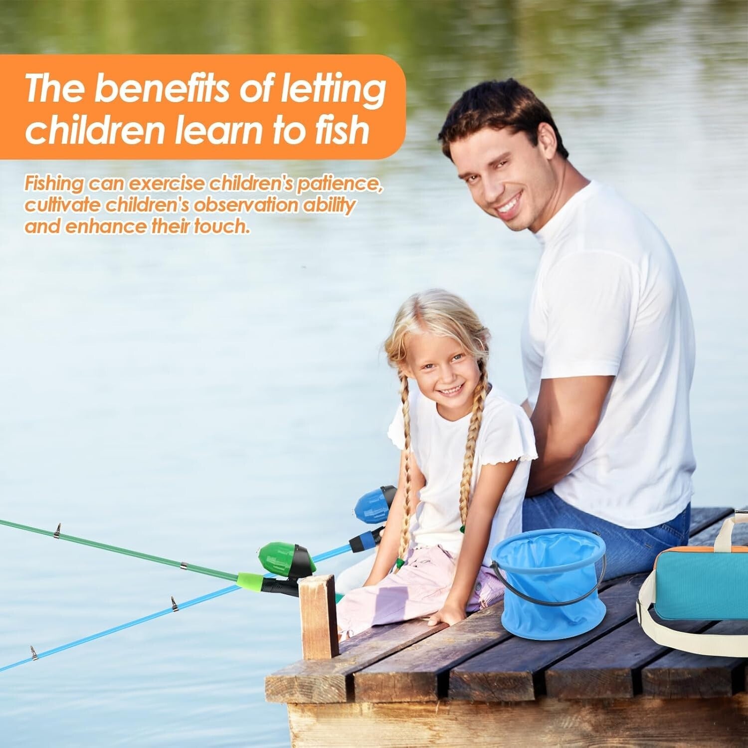 Lightweight 4.92FT Kids Fishing Rod Reel Combo with Accessories for Beginners