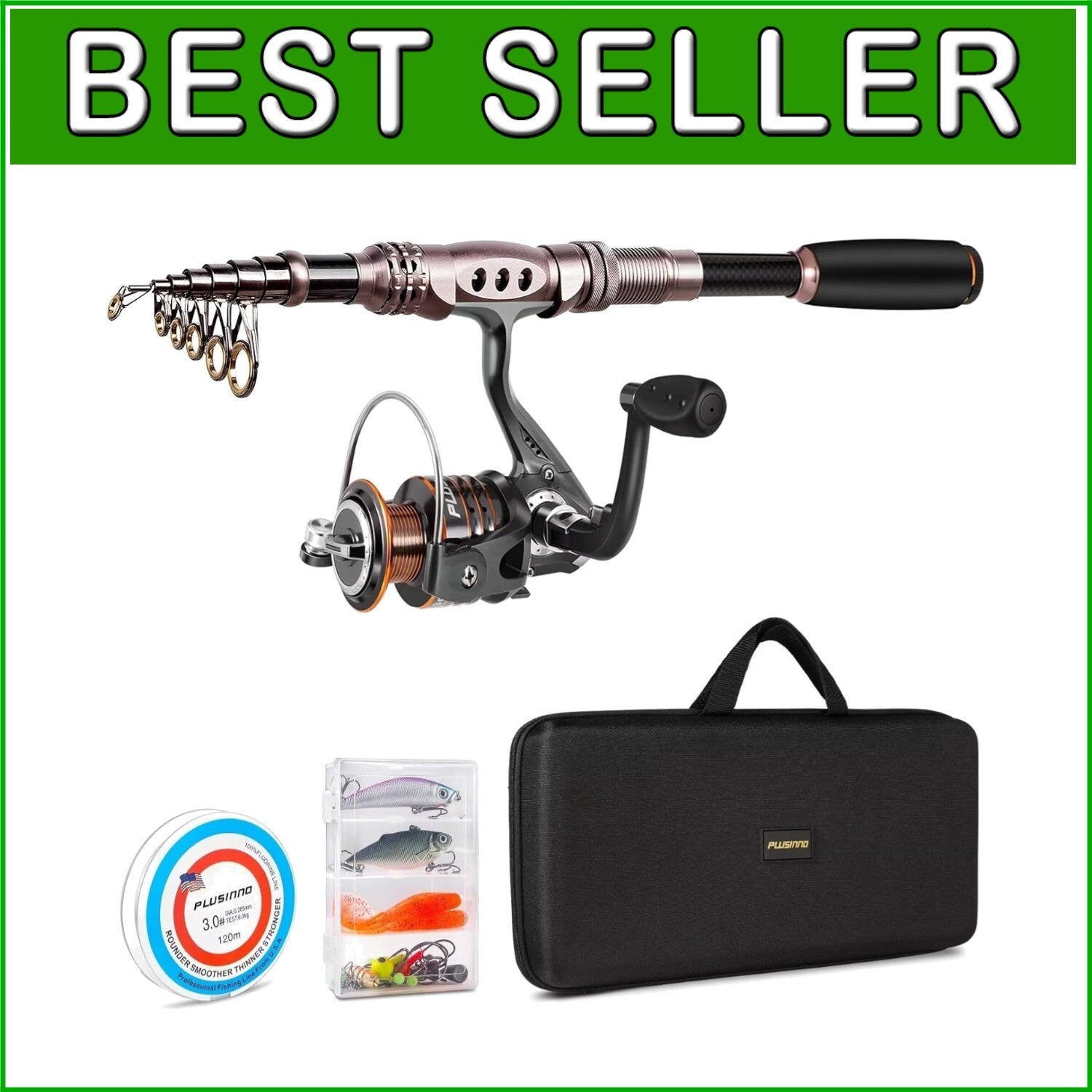 Complete Fishing Kit: Telescopic Carbon Fiber Rod & Reel Combo for All Anglers