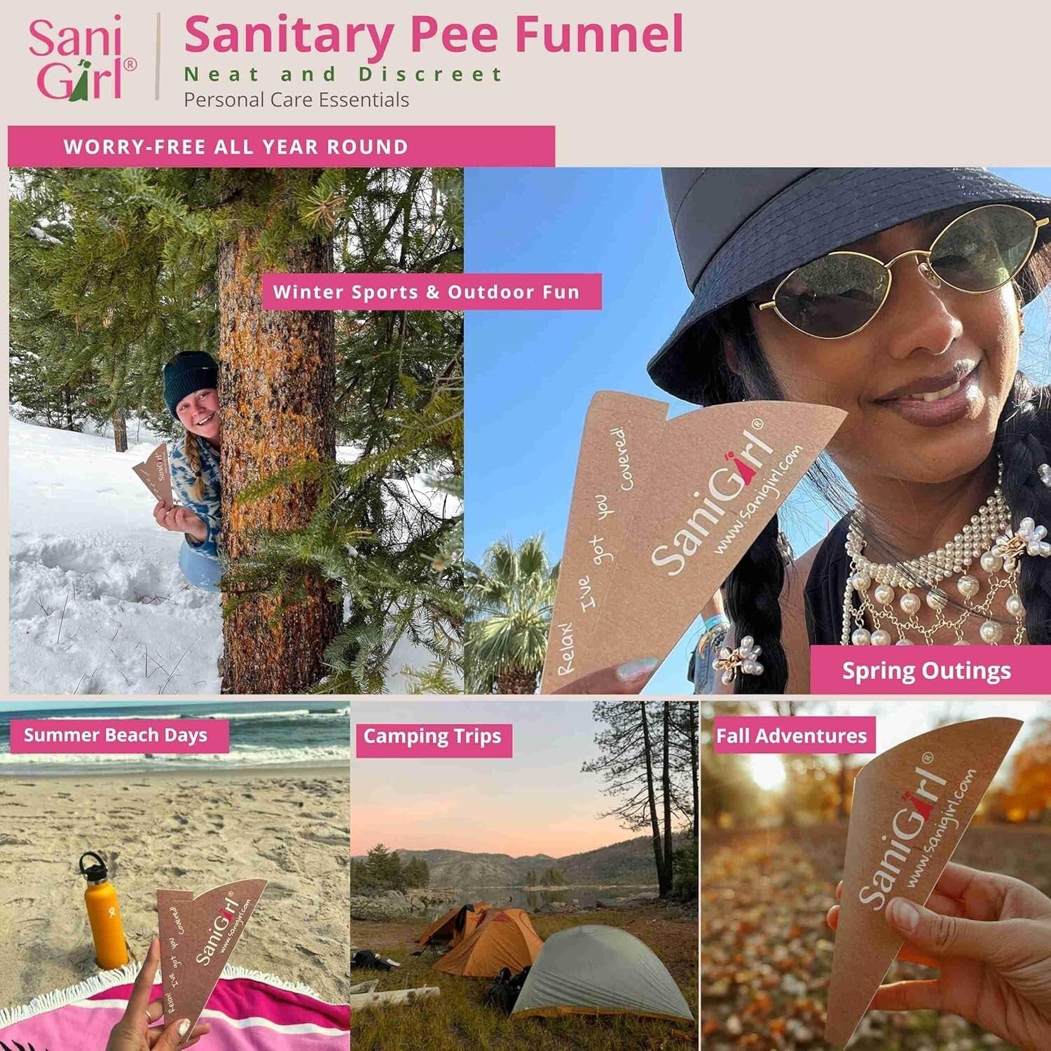 Eco-Friendly Female Urination Device - Compact Pee Funnels for Travel & Camping