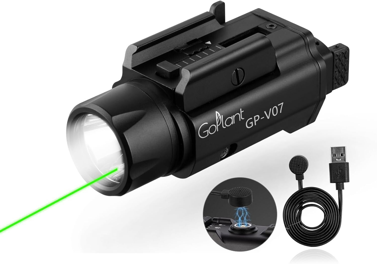2250 Lumens Tactical Gun Light Laser Combo - Waterproof Rechargeable LED