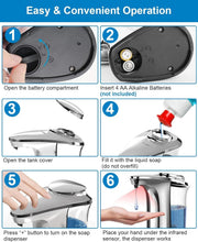 Load image into Gallery viewer, High Capacity Touchless Soap Dispenser with Adjustable Dispensing - 2 Count Set