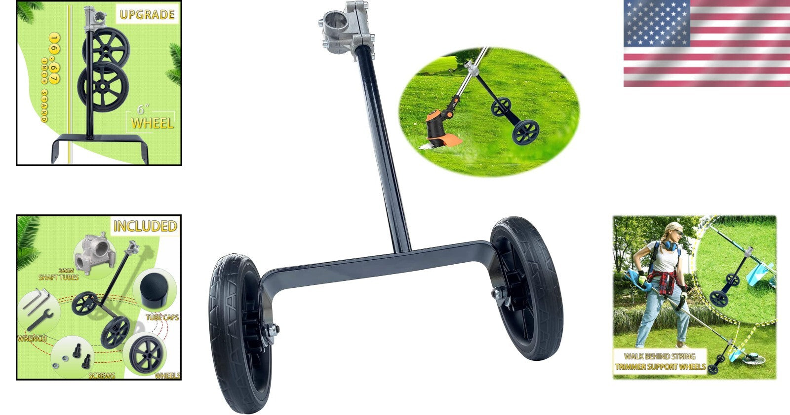Lightweight 19.48" Trimmer Support Wheel: Ideal for Effortless Yard Maintenance