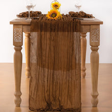 Load image into Gallery viewer, Premium Sheer Brown Cheesecloth Table Runners Set of 10 - Perfect for Weddings