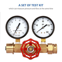 Load image into Gallery viewer, Dual Measurement Water Pressure Gauge &amp; Flow Meter Assembly, 0-160 PSI, 0-13 GPM