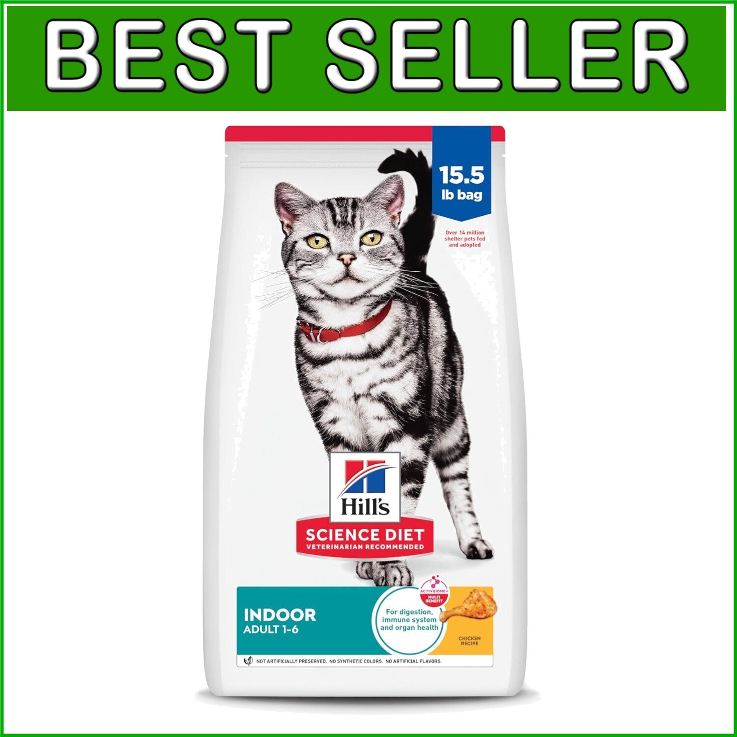 Science Diet 15.5 lb Chicken Flavor Dry Food for Indoor Adult Cats 1-6 Years
