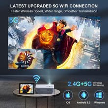 Load image into Gallery viewer, Home Theater Projector: 1080P, 14000L Brightness, 5G WiFi &amp; Bluetooth Connection