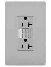 Load image into Gallery viewer, Tamper-Resistant 20 Amp Decorator Duplex Outlet with LED Night Light, Gray