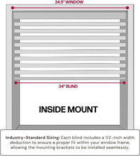 Load image into Gallery viewer, Versatile Cordless Window Blinds - 2-Inch Faux Wood in Bright White, 34.5" x 60"