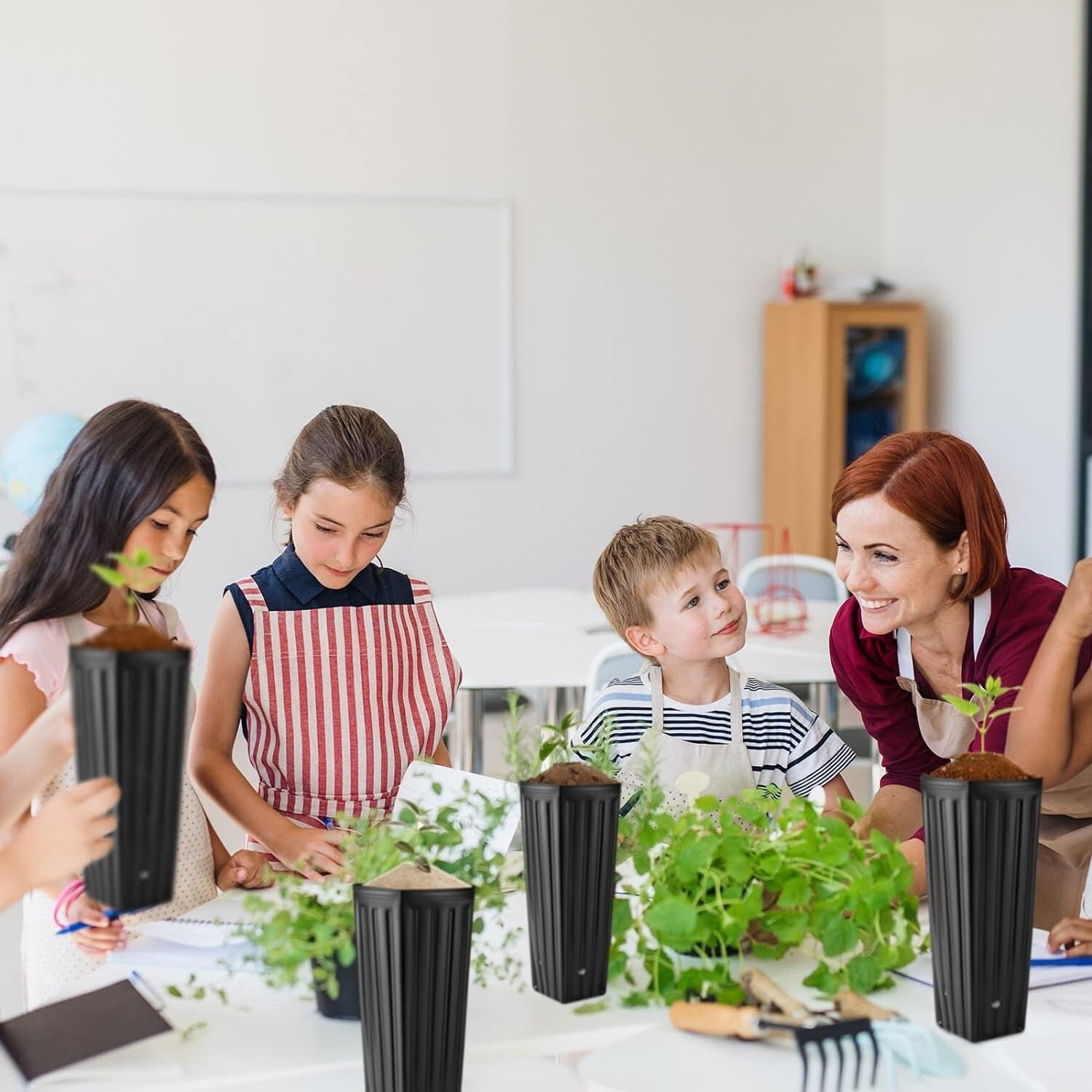 400 Pcs Tall Plastic Nursery Pots with Drainage for Indoor/Outdoor Gardening