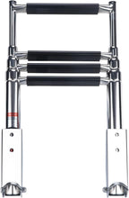 Load image into Gallery viewer, Compact Stainless Steel Telescoping 4 Step Ladder for Pontoon &amp; Yacht Boarding