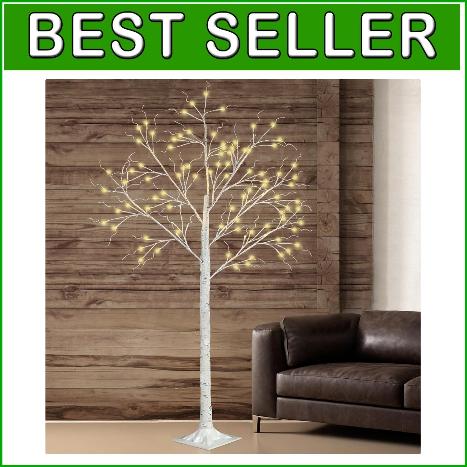 Customizable 6FT Birch Tree with 96 LED Lights - Ideal for Holidays and Events