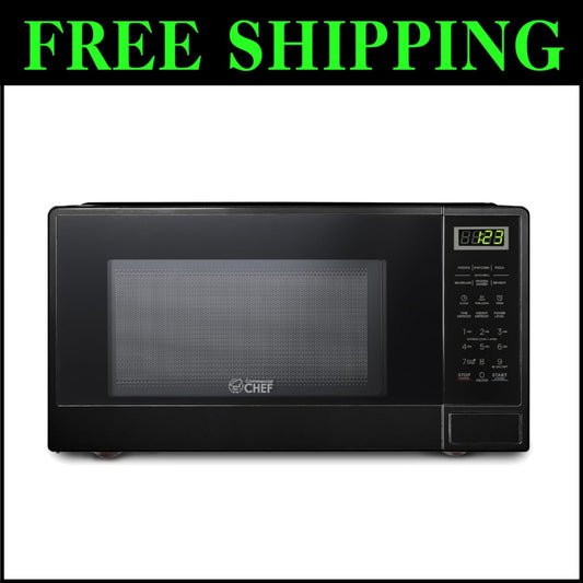 Versatile Countertop Microwave - 1.1 Cu Ft with Push Button & 10 Power Levels