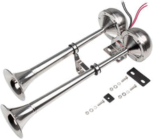 Load image into Gallery viewer, Durable Stainless Steel Dual Trumpet Horn for Boats, RVs, and Off-Road Vehicles