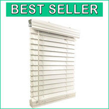 Load image into Gallery viewer, Stylish 2" Faux Wood Cordless Blinds - 34.125" W x 60" H, Easy Installation