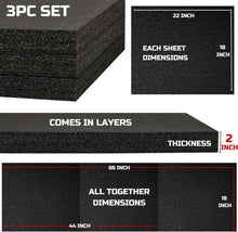 Load image into Gallery viewer, Protective Black Polyethylene Tool Box Foam - 3 Pack, Easy to Cut &amp; Install