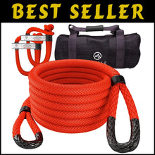 Load image into Gallery viewer, Firecracker Red Kinetic Recovery Rope 1" x 30' - Enhanced Strength &amp; Durability