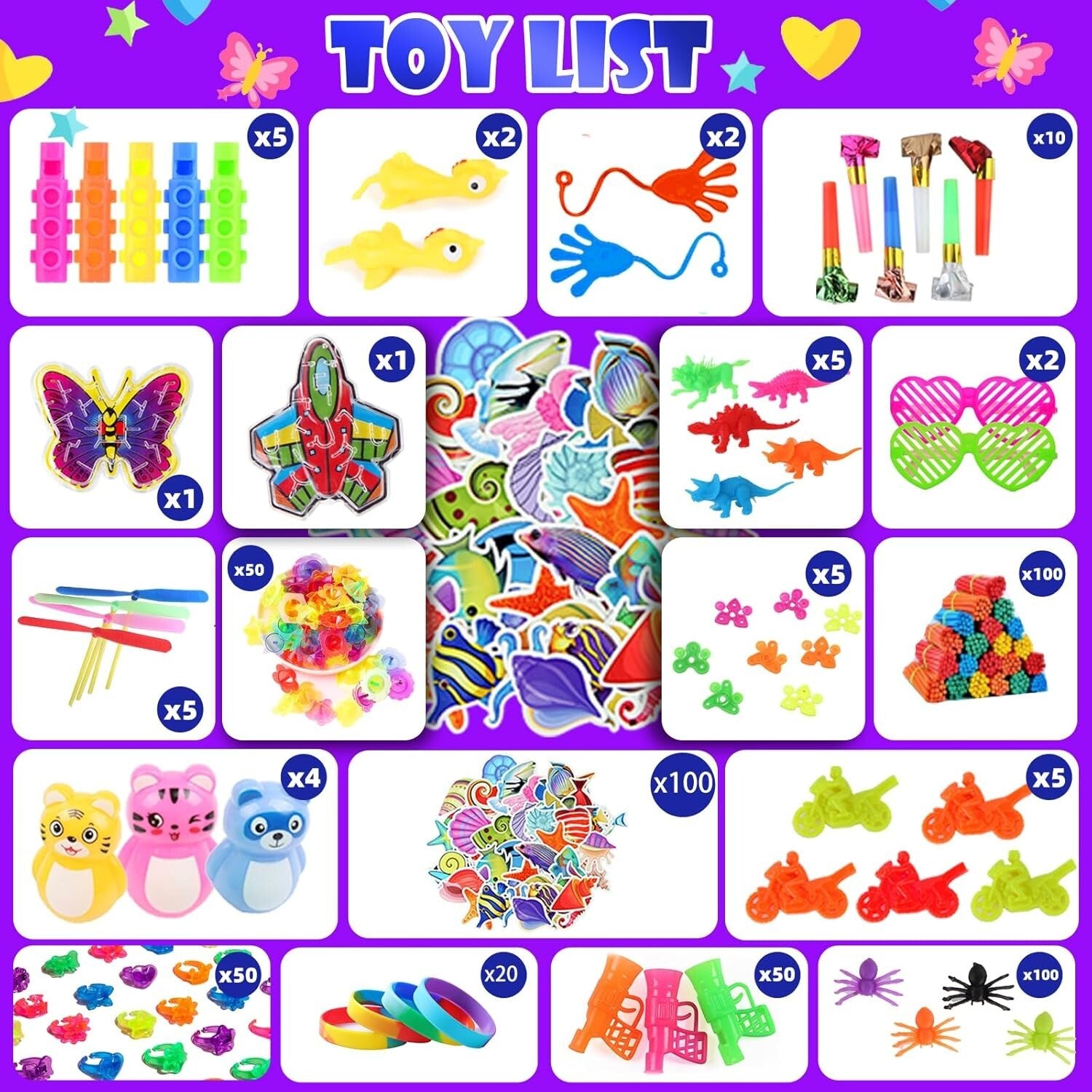 Ultimate 1000Pcs Fidget Toy Pack - Ideal for Kids' Party Goodie Bags & STUFFERS