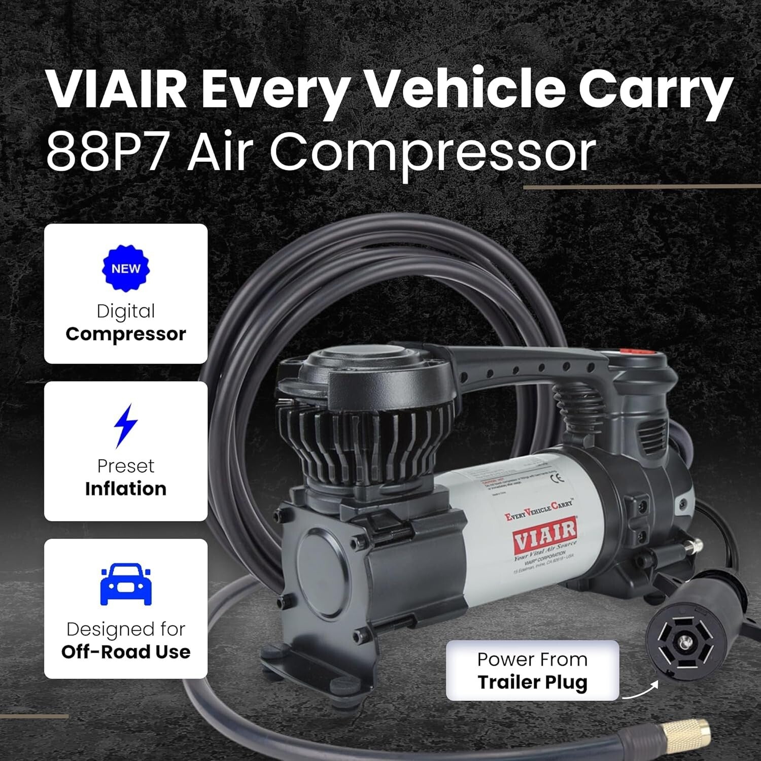 Automatic Shut-Off Portable Tire Inflator with Digital Gauge & Extension Hose