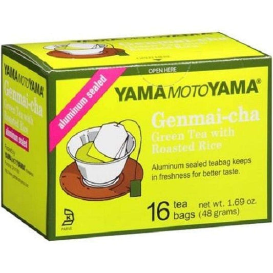 Yamamotoyama Genmai-cha Tea - 16 Bags of Roasted Rice Delight - 12 Pack