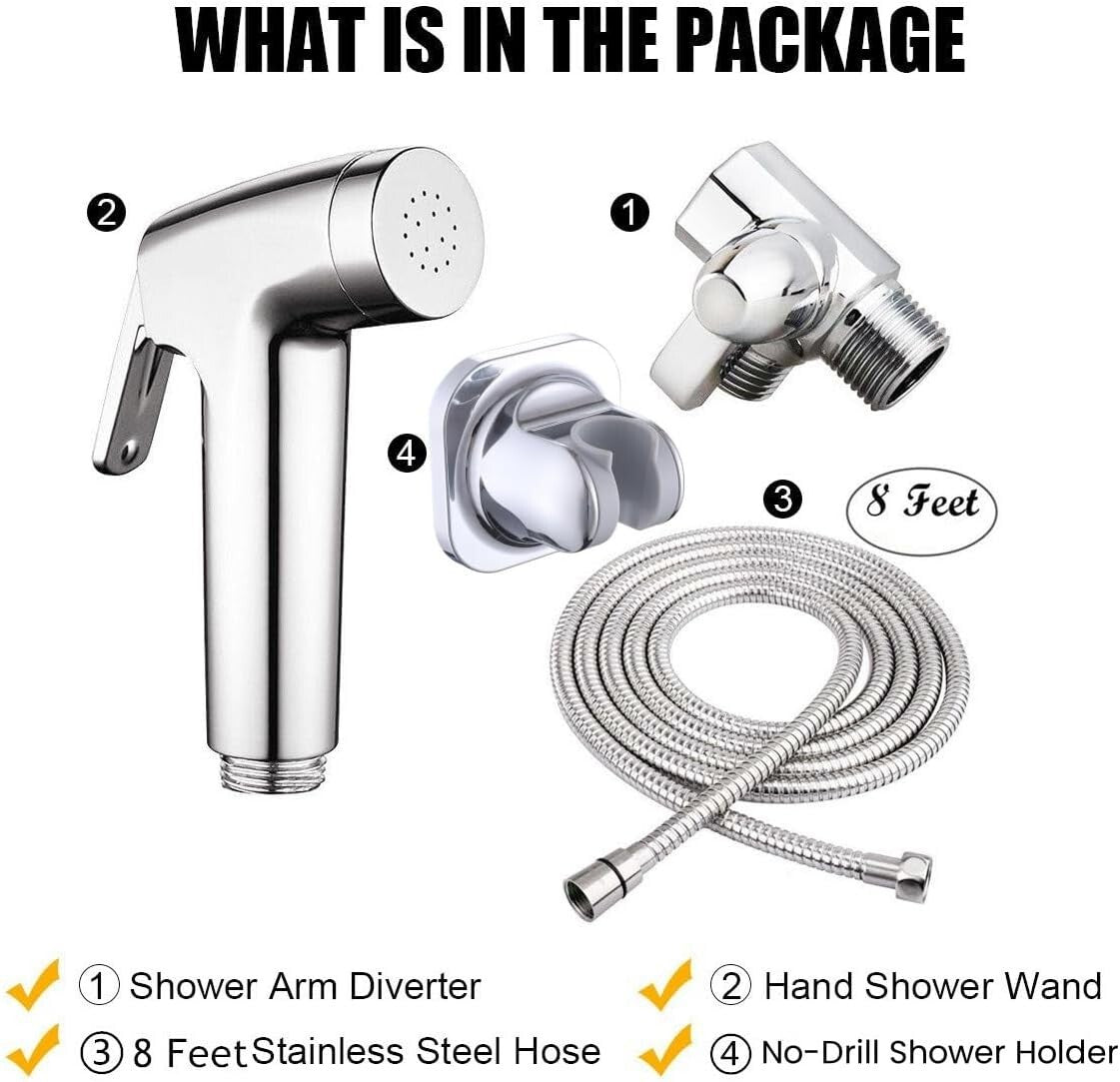 Premium Pet Shower Kit - 8ft Flex Hose & High-Pressure Spray for Easy Grooming