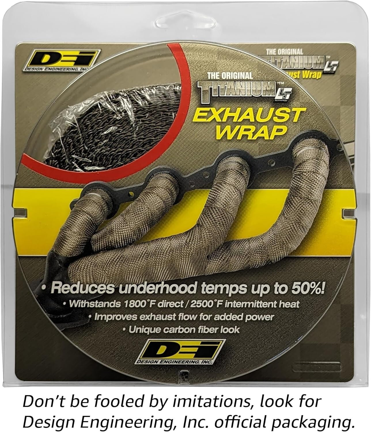 Pliable 50' Titanium Exhaust Wrap - Reduces Temperatures & Enhances Horsepower