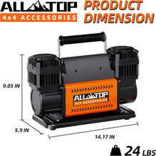 Load image into Gallery viewer, Compact Dual Cylinder Tire Inflator with Digital Gauge - 12V Heavy Duty Pump