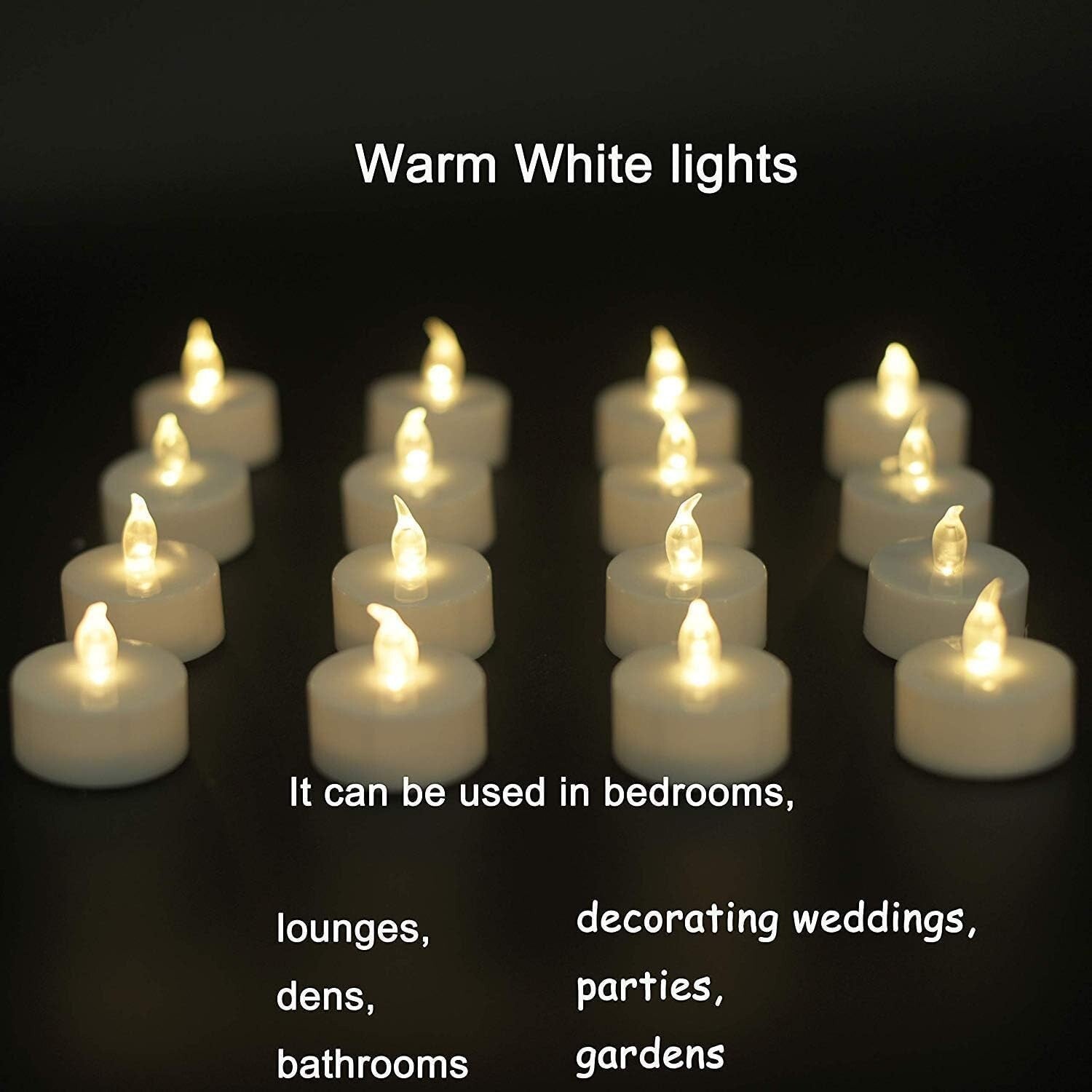 200-Pack Flameless LED Tea Lights - Flickering Warm White for Elegant Decor