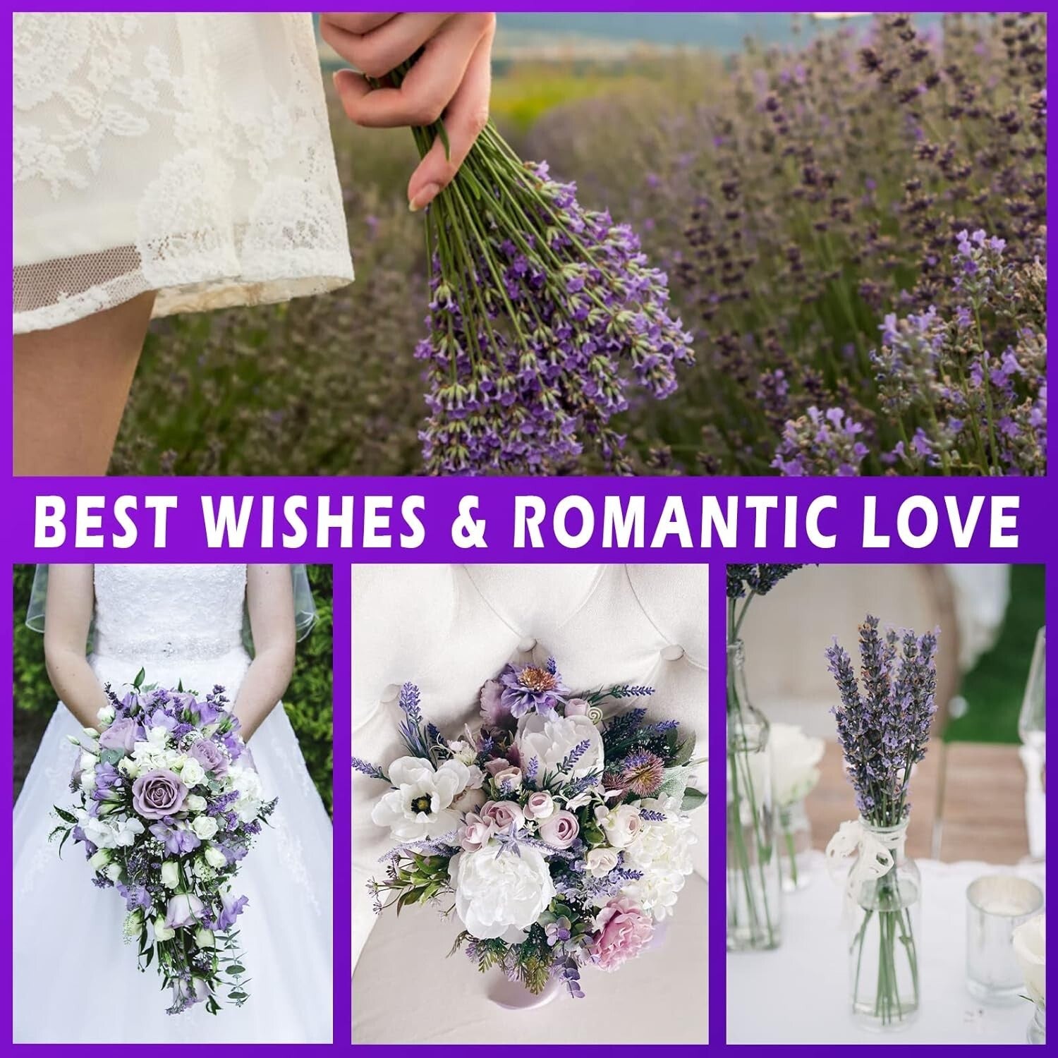 8 Bundles of 16" Dried Lavender Flowers - Perfect for Cozy Home Arrangements