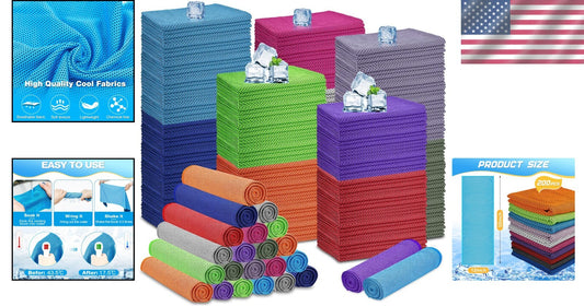 Quick-Dry Microfiber Cooling Towels Bulk - 200 Pack for Sports and Fitness