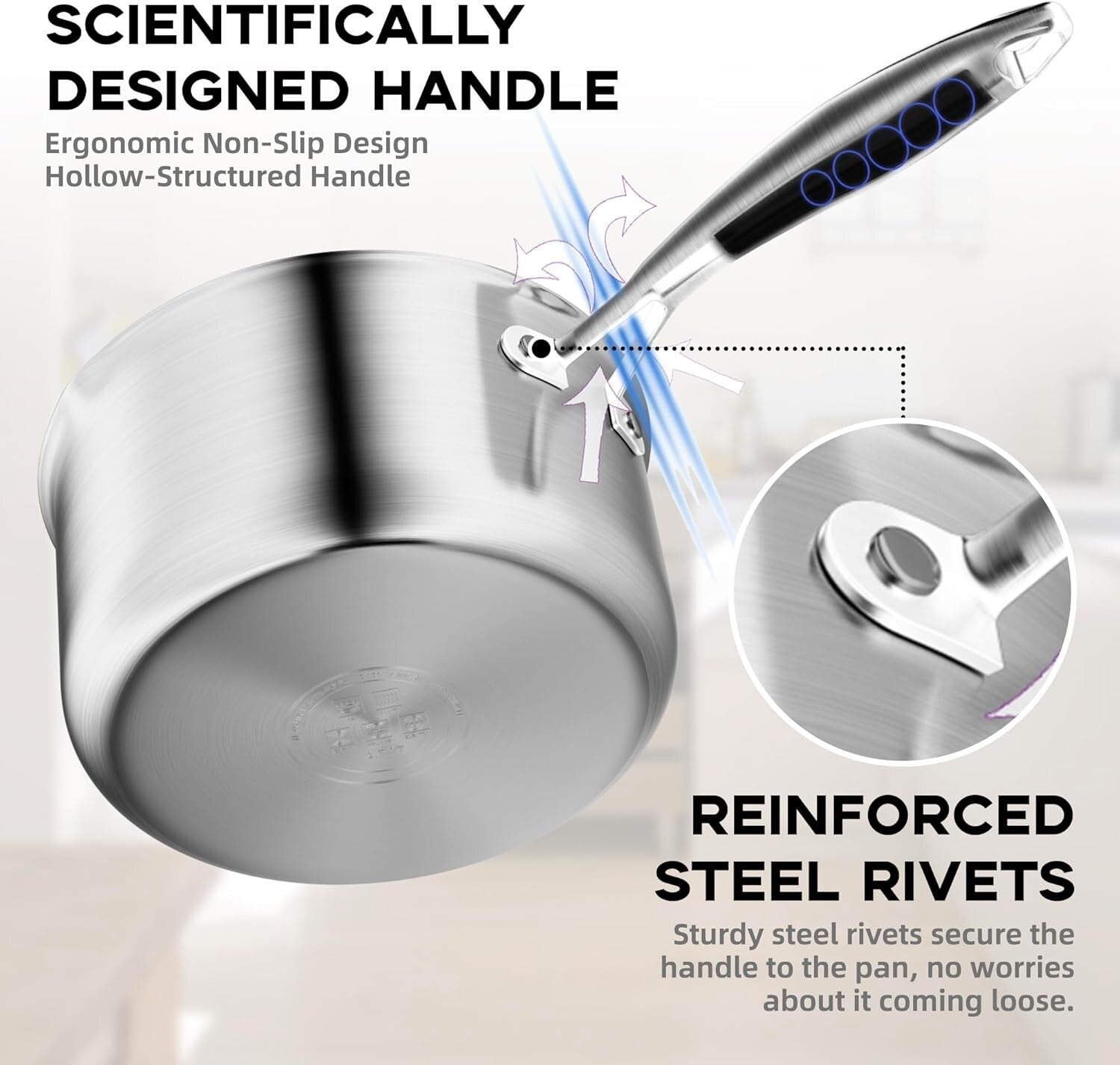 1.5-Quart Stainless Steel Saucepan with Glass Strainer Lid for Versatile Cooking