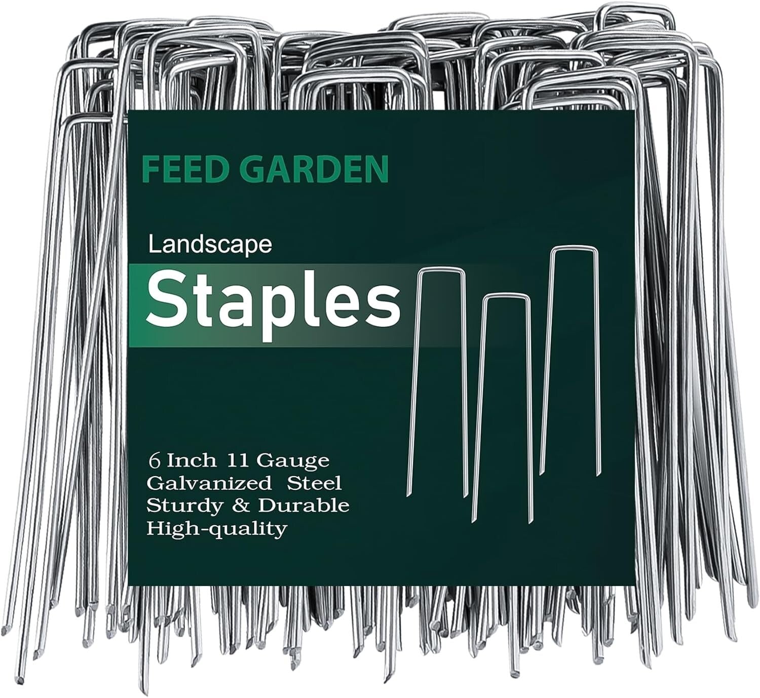 Heavy-Duty 6" Galvanized Landscape Staples - 500 Pack for Gardening and Design