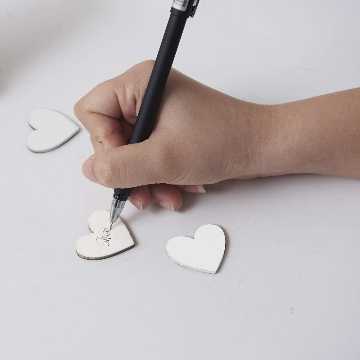 Art Deco Wedding Guest Book Frame with Natural Finish and Signing Hearts