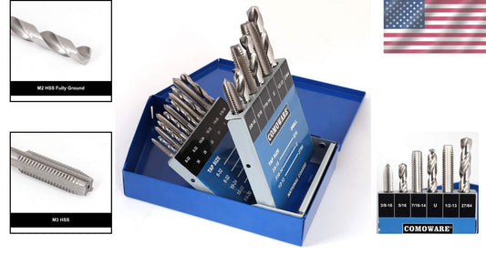 18-Piece HSS Drill and Tap Set with Indexed Metal Case for Ultimate Convenience