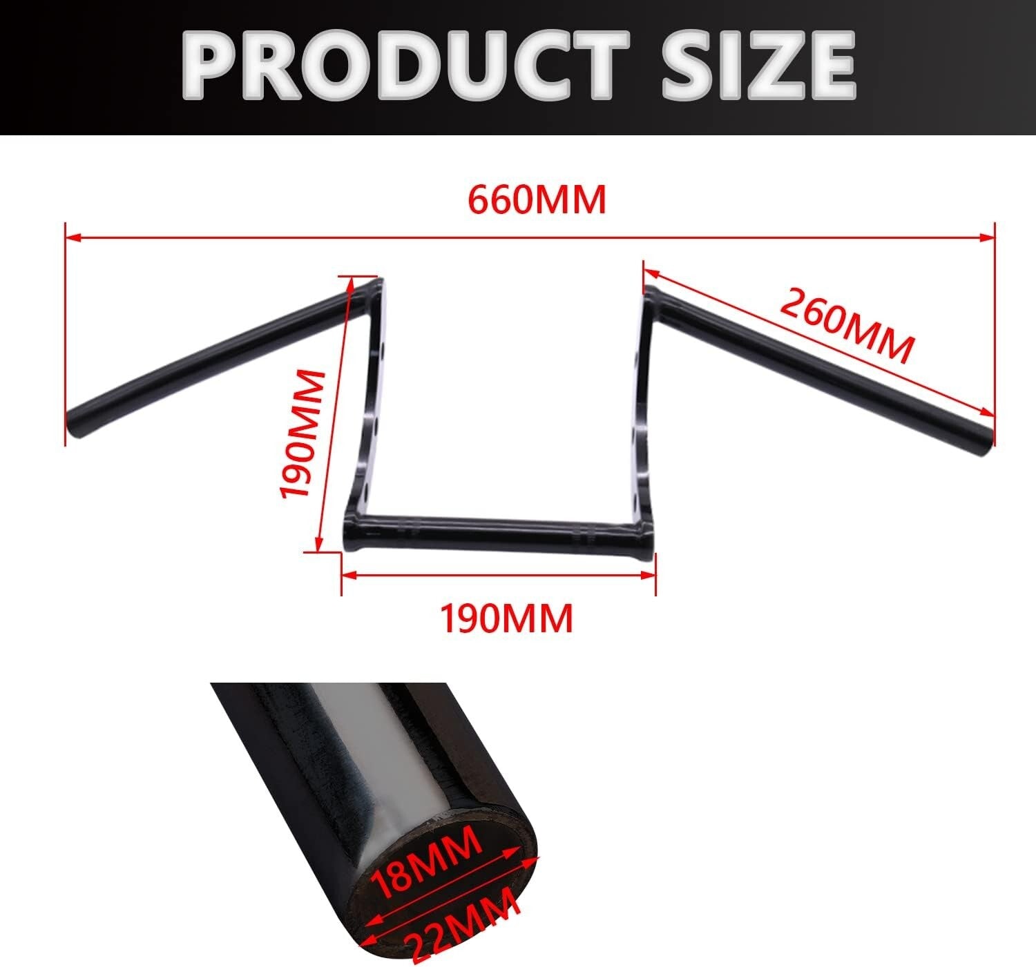 Universal 22mm Z Bars for Softail, Dyna & Sportster - Premium Black Finish